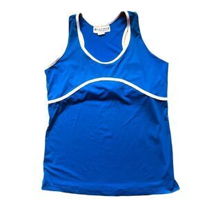 Jerdog Top Activewear Blue White Raceback Sz M Tank